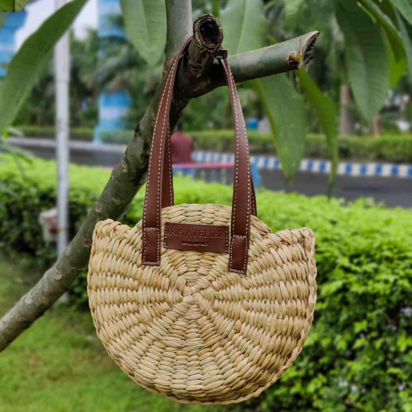 Women Handmade Natural Straw Sling Bag | Handcraft Bag (Small) - Iris Atelier India