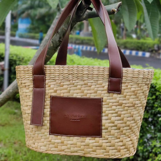 Handcrafted Pauline Straw Tote Bag | Beach Bag - Iris Atelier India