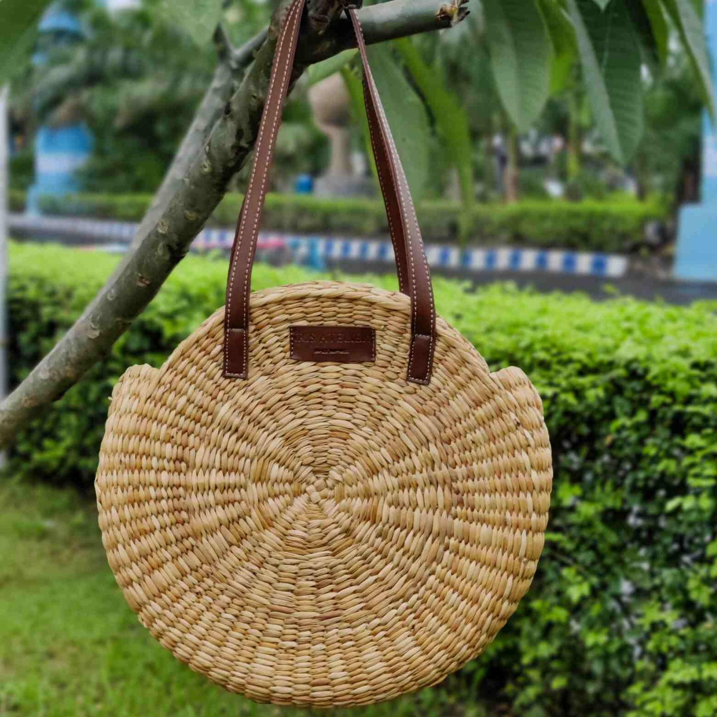 Lisa Black Straw Bag (Large) - Iris Atelier India