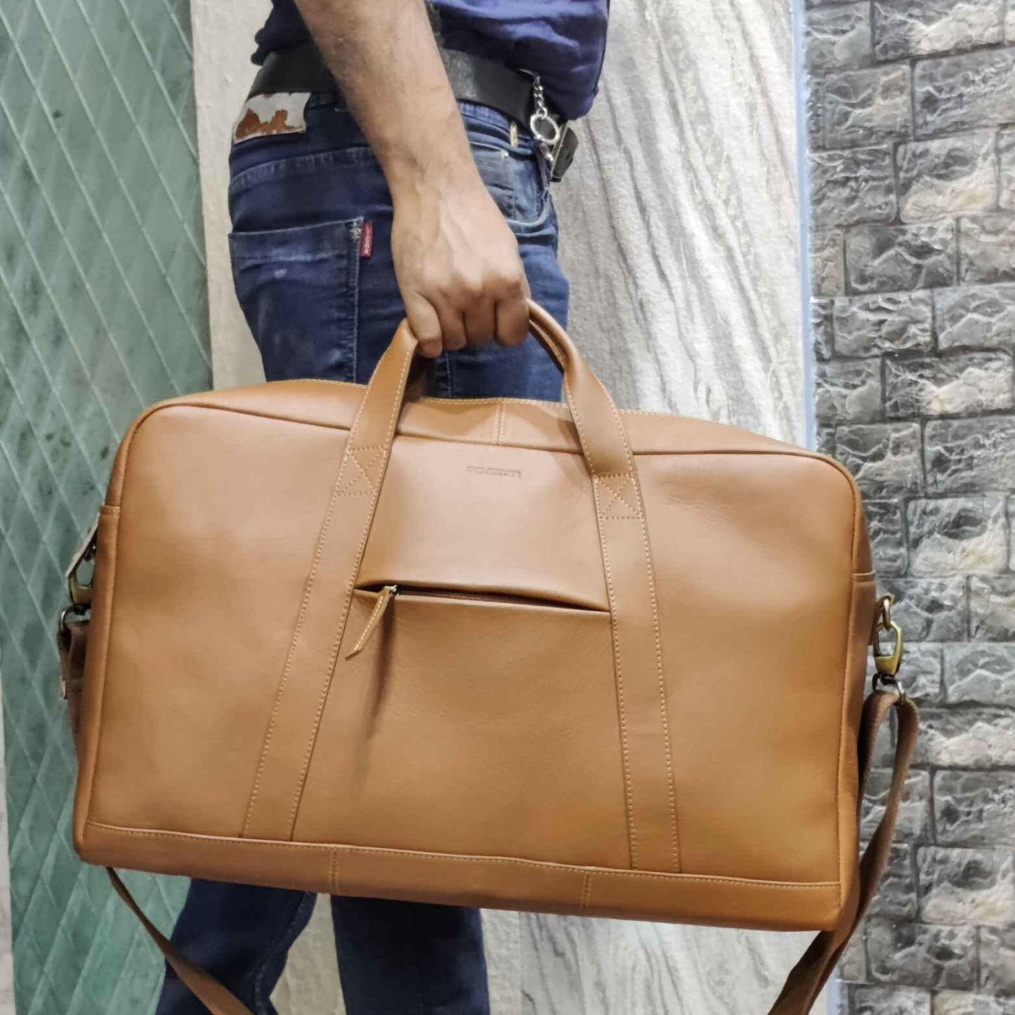 Boss Duffle Travel Bag (Tan colour) - Iris Atelier India