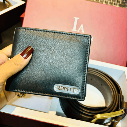 Personalise Bi Fold Wallet and Genuine Leather Belt Combo for Men