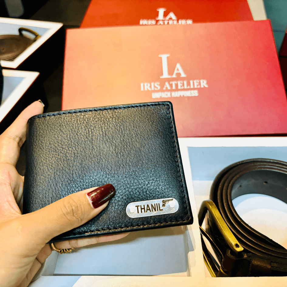 Personalise Bi Fold Wallet and Genuine Leather Belt Combo for Men